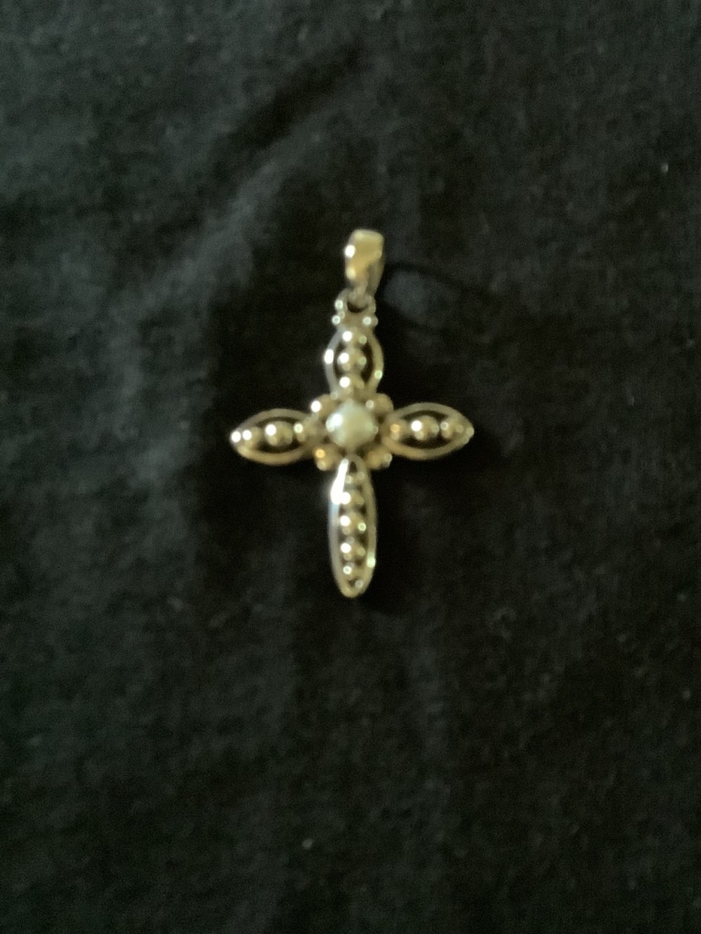 Silpada Pearl and Bead Cross Pendant